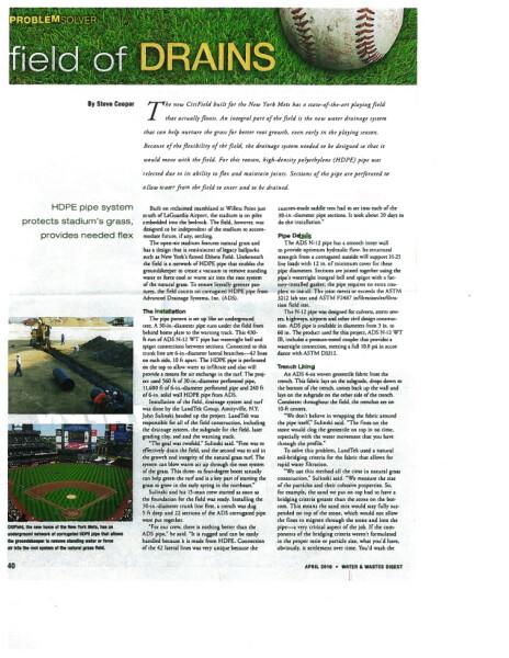 Field of Drains - Water and Wastes Digest