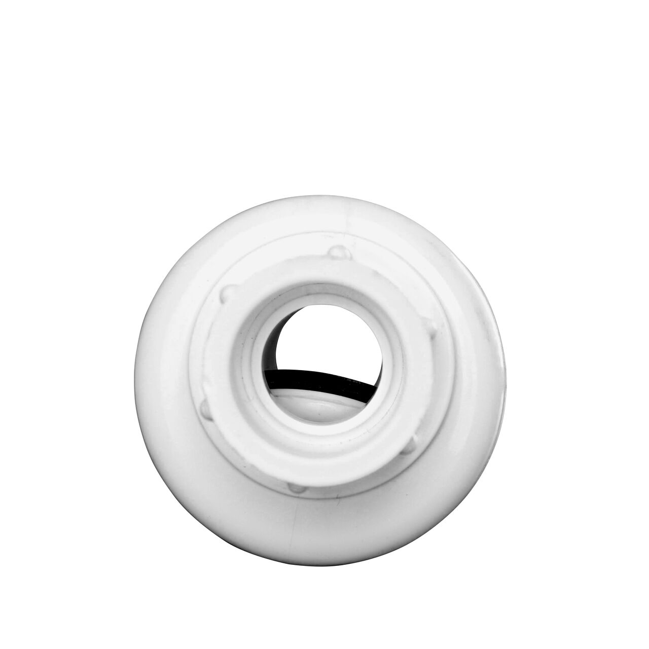 Water is conveyed through the valve as it pushes the flapper open on the NDS White 1/2 in. slip end by slip end PVC Swing Check Valve (NDS 1520-05)