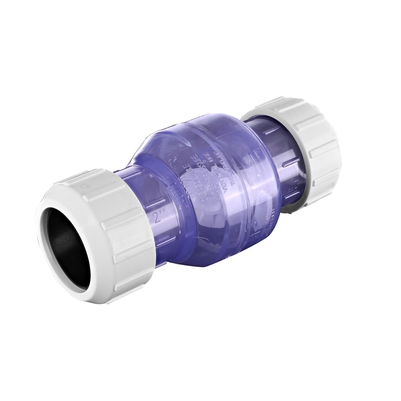 NDS Clear 2 in. compression fitting end by compression fitting end PVC Compression Swing Check Valve (NDS 1500C20)