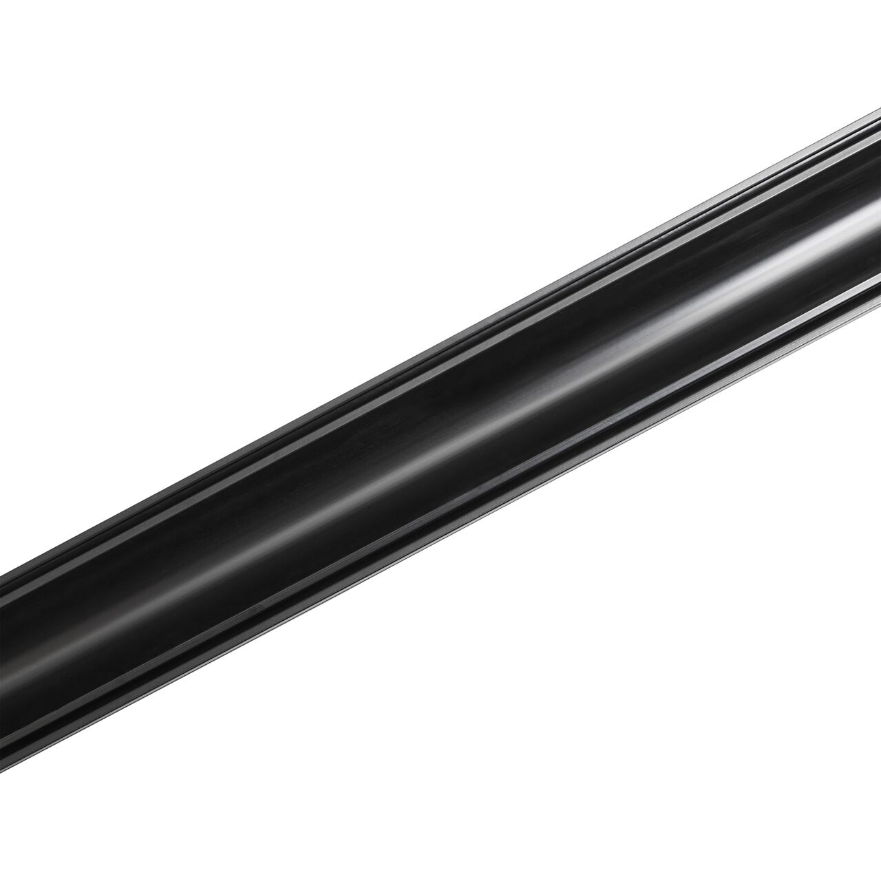 Angled closeup view of the NDS Slim™ Channel Drain showing that it is 2-1/4 in. wide (NDS 9209)