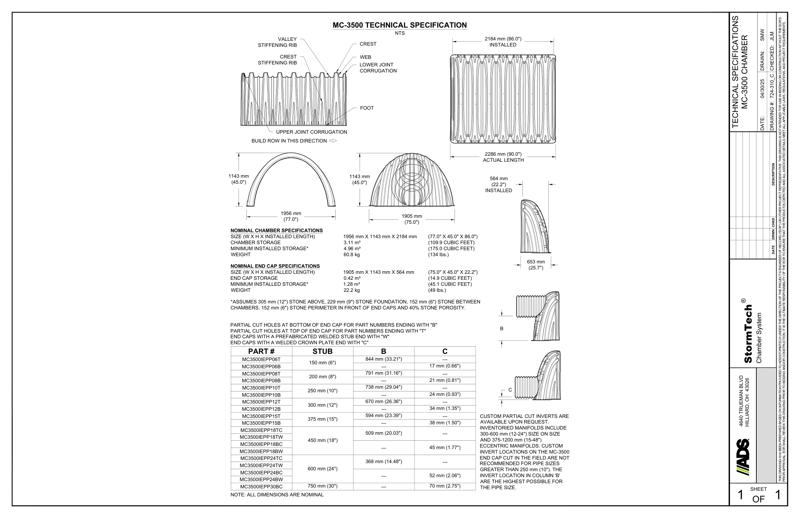 MC-3500 Stormtech Technical Specifications