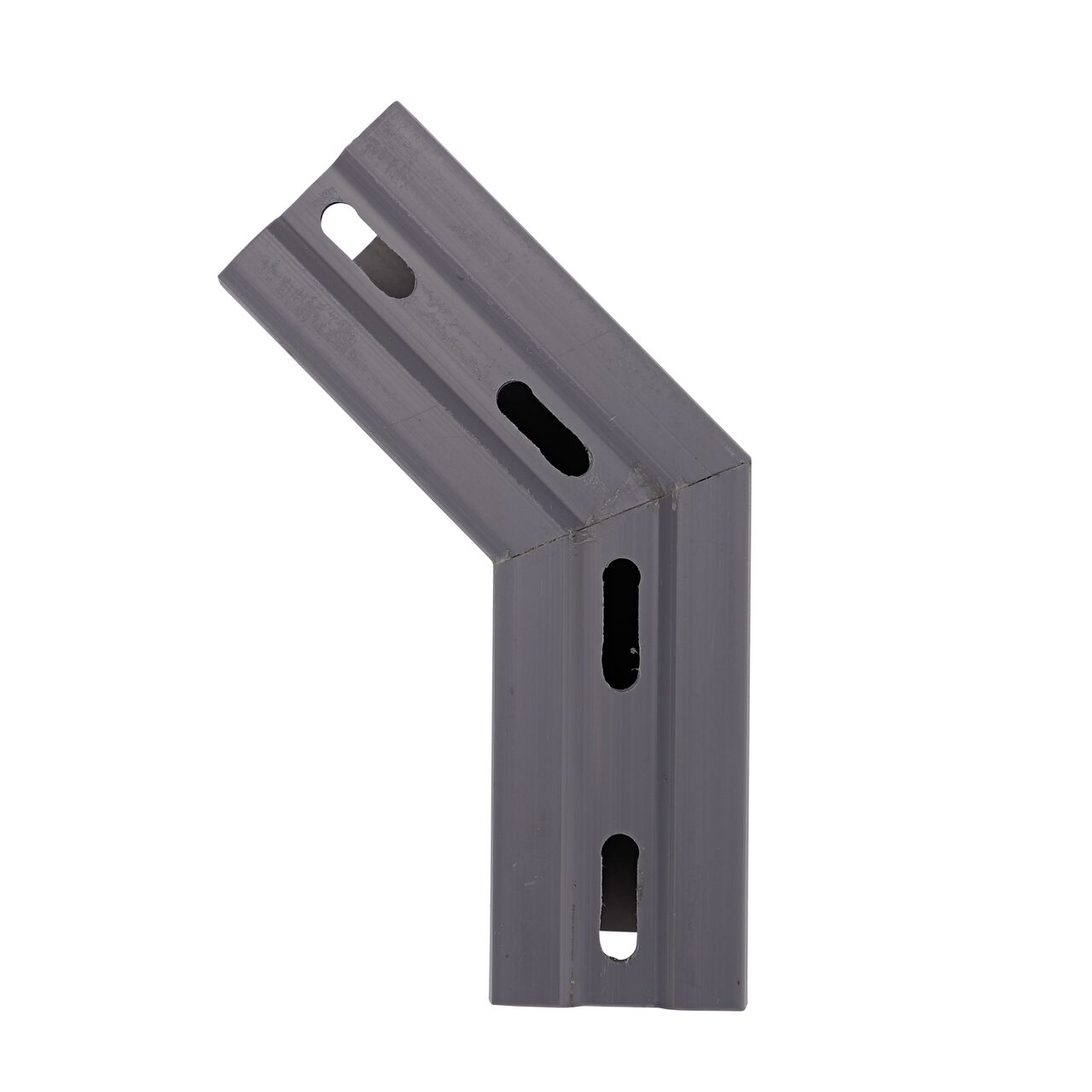 Top Down view of the Gray Micro Channel Drain 45 degree elbow and inegrated grate (NDS 8303)