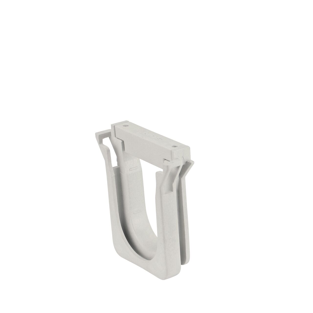 Female end of the NDS Dura Slope Channel Drain EZ-Track Radius Coupling (NDS DSRC-097), 6.35 in. deep, with a 3 degree bend for curved edges