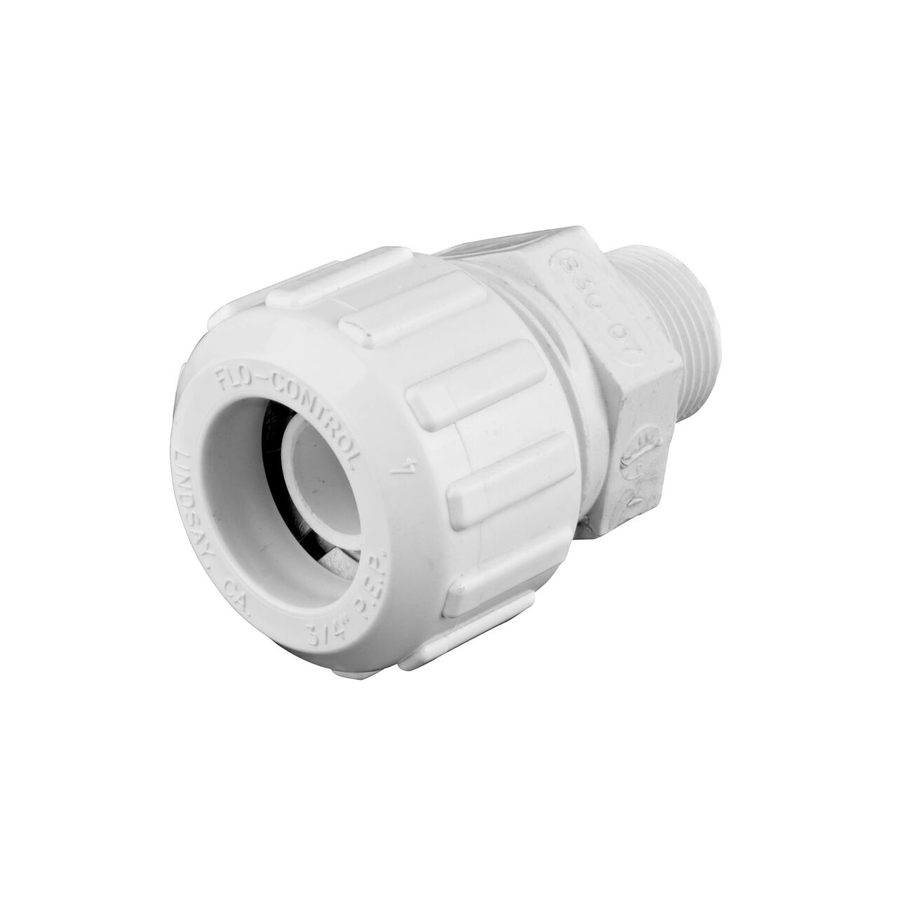 The NDS 3/4 in. SIDR-7 MPT X PE TS Flo-Lock™ Gripper Adapter provides a leak-resistant connection between pipes (NDS 830-07)