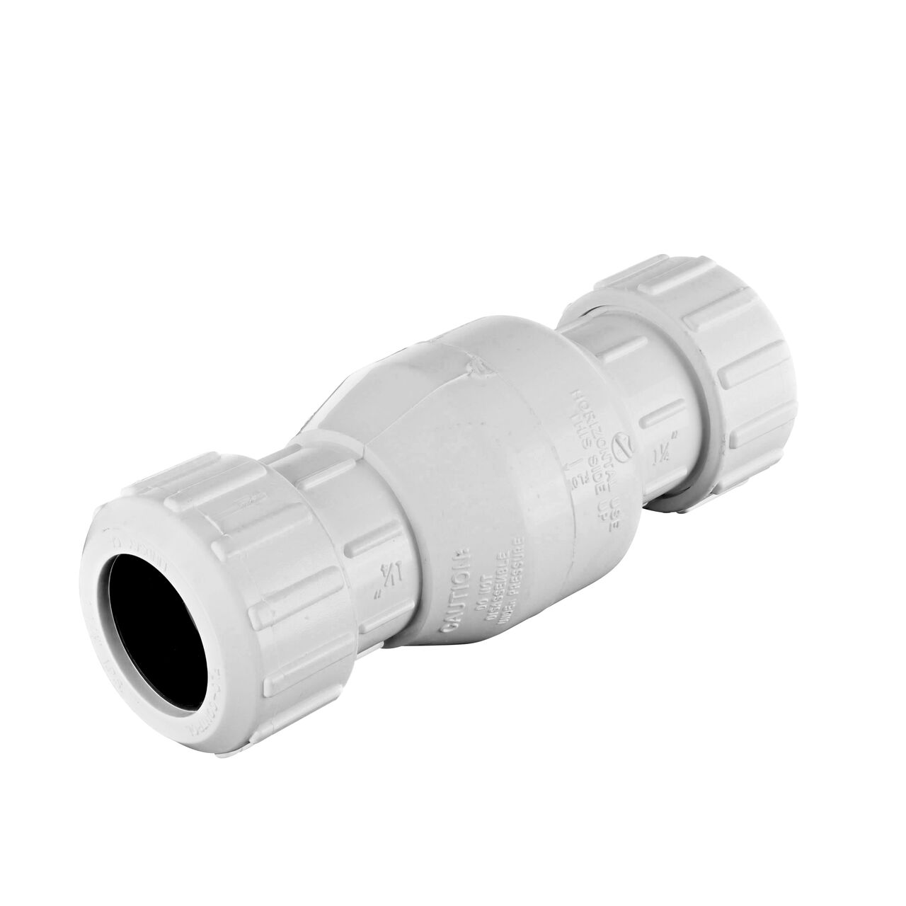 NDS White 1-1/4 in. PVC Compression Swing Check Valve (NDS 1500-12)