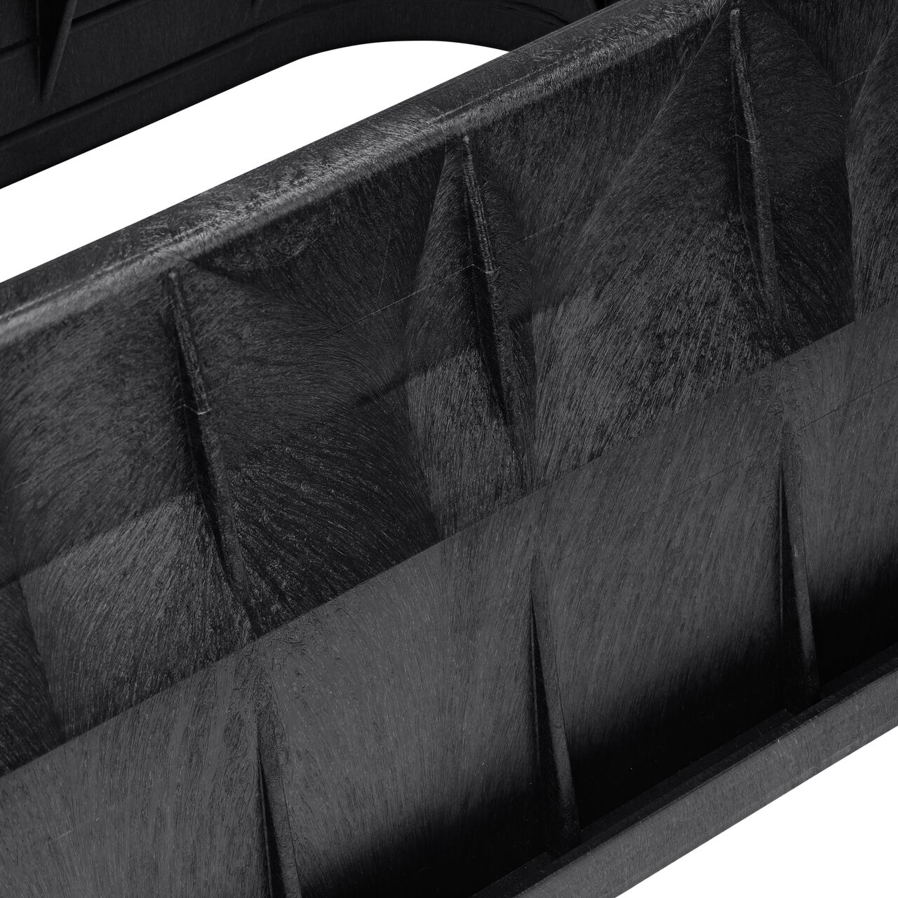 Closeup view of the outside reinforced edges on the NDS 17 in. X 30 in. Rectangular Pro Series Meter Box (NDS 124BCDWB)