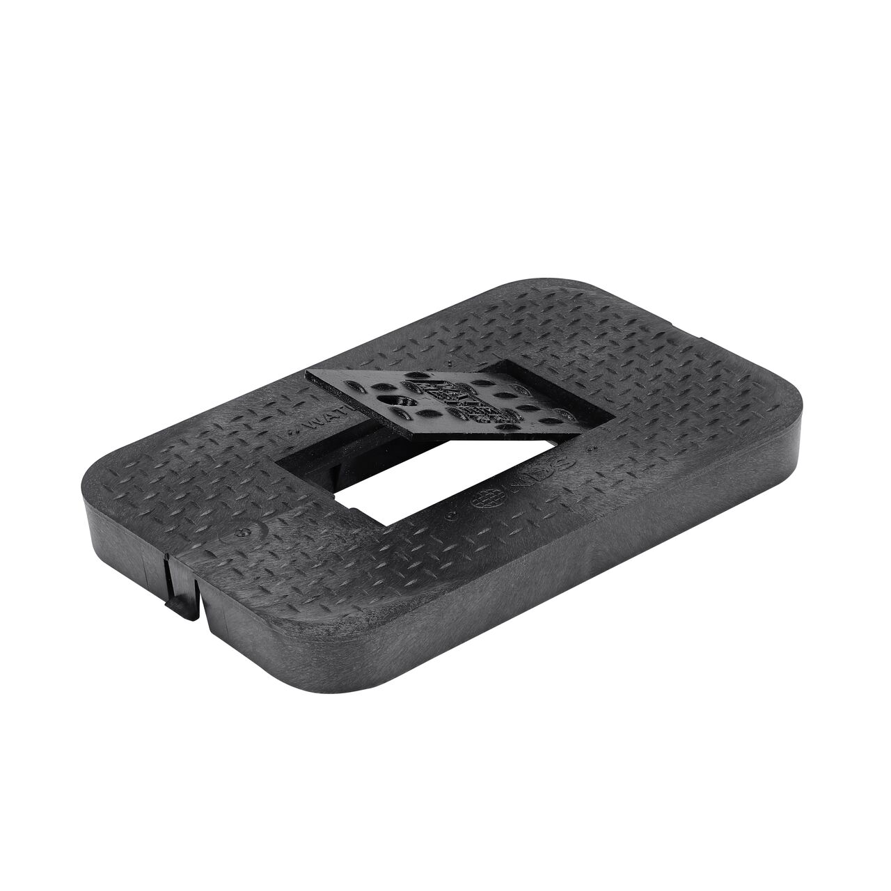 The Cast Iron reader door lifts up for easy access on the NDS 14 in. X 19 in. Black Water Meter Drop-in cover (NDS D1200-DICIRLID) that fits the NDS 14 X 19 in. Standard Series Meter Box