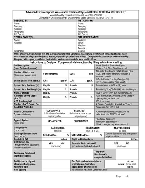 Ohio Design Worksheets