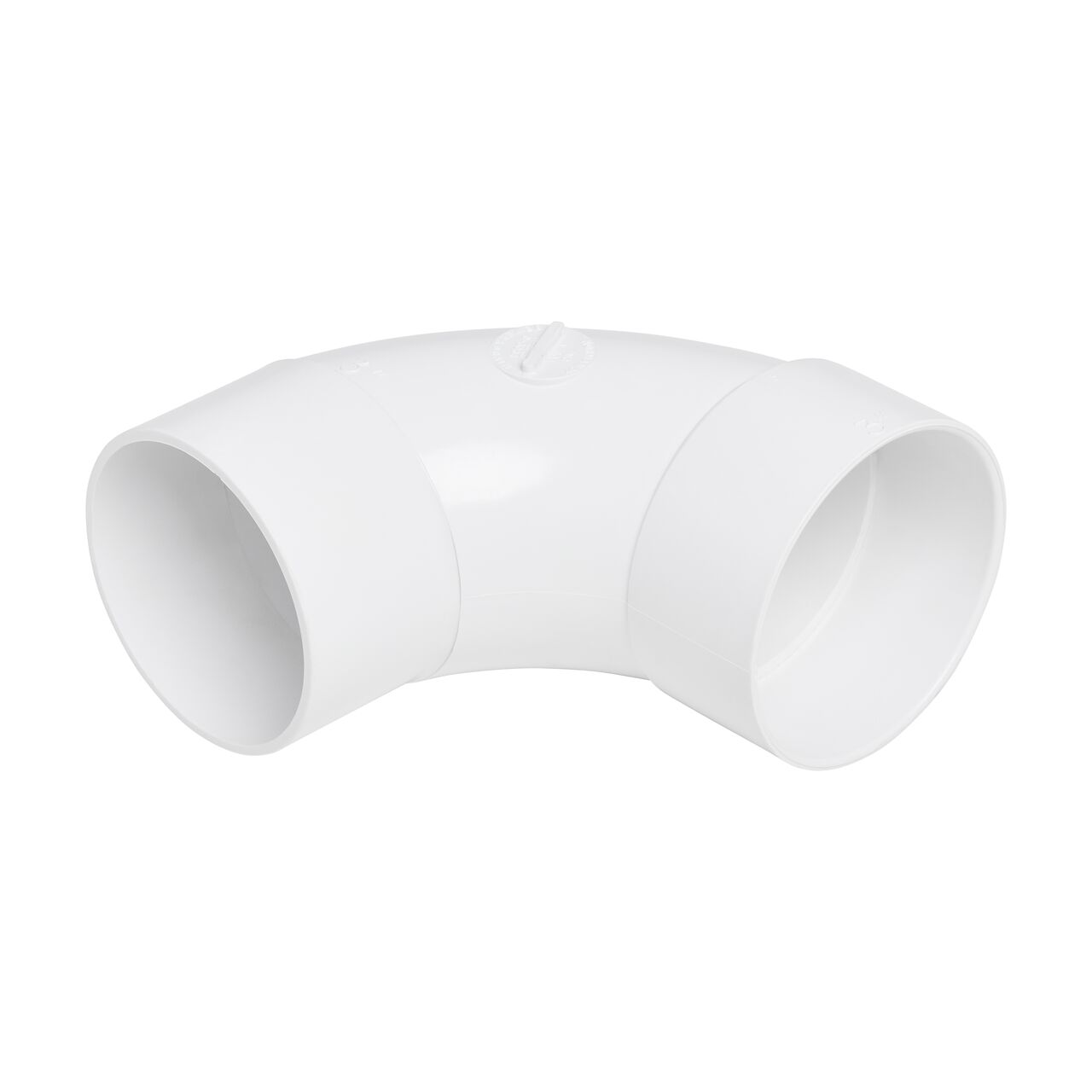Alternate view of the NDS 3 in. PVC 90° long-turn street elbow with a Hub and Spigot connection for sewer and drain pipes (NDS 31P0ST)