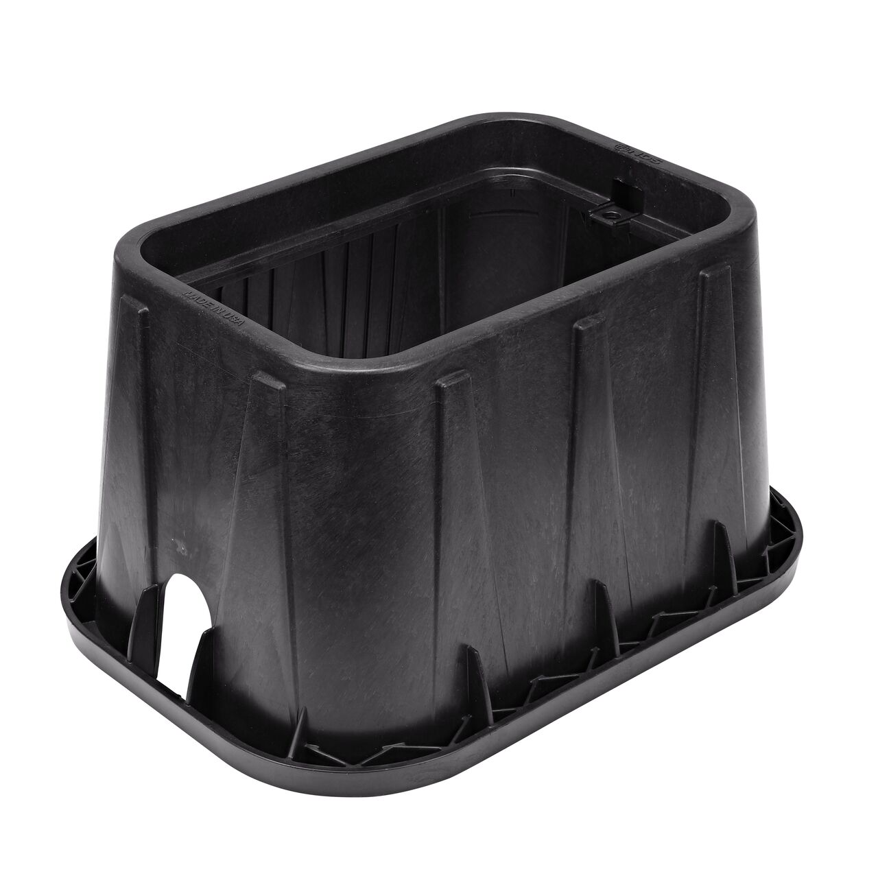The durable Black plastic 14 in. X 19 in. Rectangular Pro-Spec® Series Valve Box (NDS 313BCBWBLK) has a height of  12 in. and includes a universal locking mechanism (ULM) hole allowing a variety of bolts and screws to be used to secure the covers