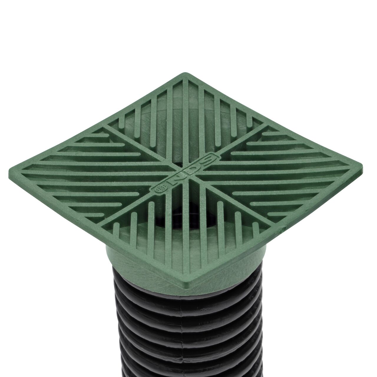 NDS 6 in. Square Grate installed on 3 in. Single-Wall Corrugated Pipe (NDS 5*, NDS 5)