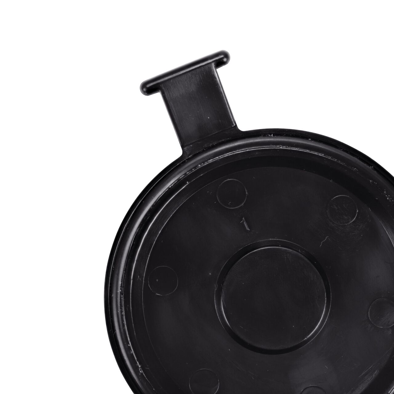 Closeup of the elastomeric gasket in the flapper which creates a watertight seal on the NDS Black 3 in. ABS Backwater Valve (NDS 375) and is replaceable