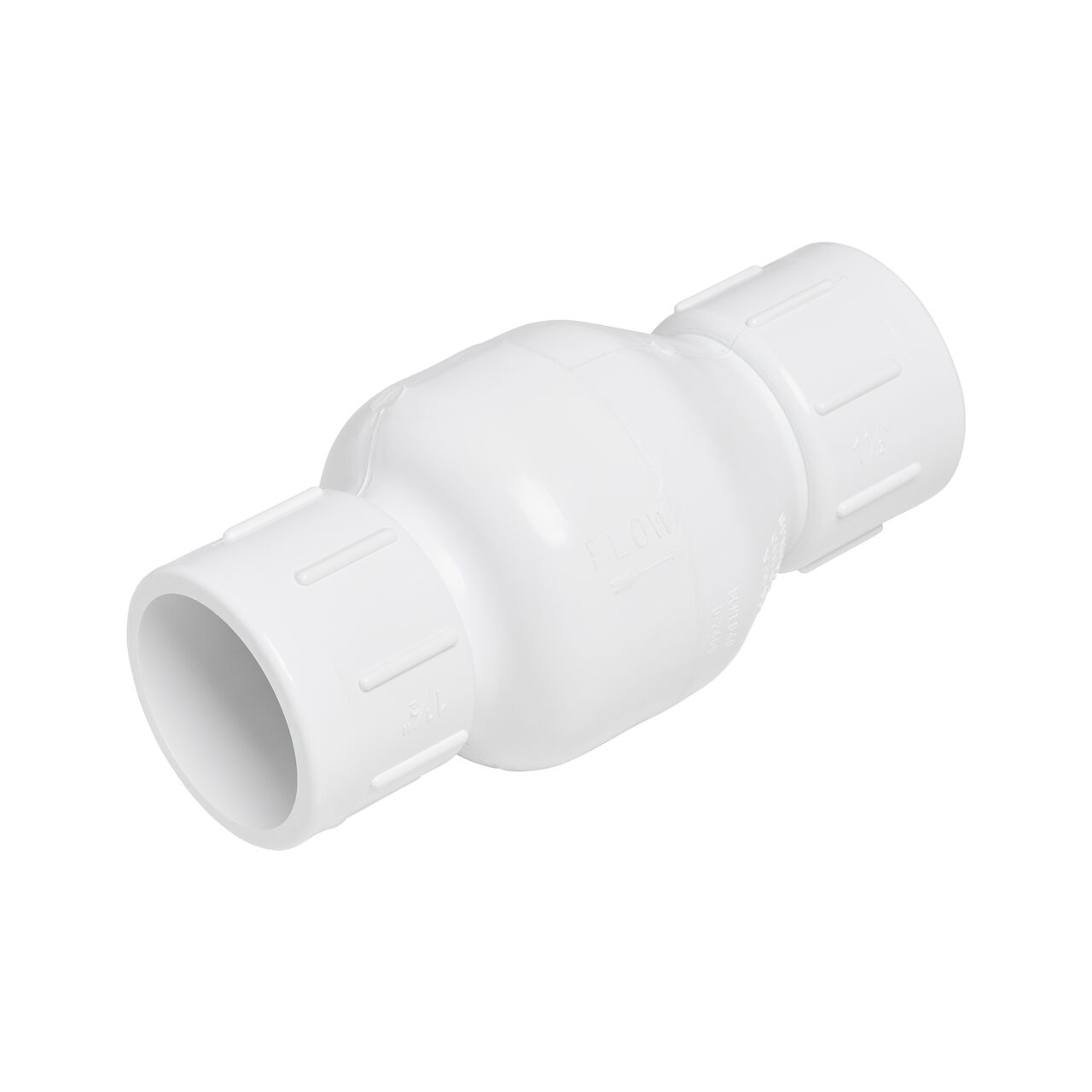 Alternate view of the NDS 1-1/2 in. PVC Adjustable Spring Check Valve with IPS Slip Connection Points and a 30 lb. spring (NDS 1228V15)