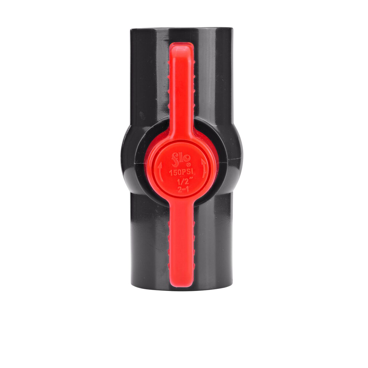 A closeup of the NDS IPS Ball Valve shows that the product can withstand 150 PSI and perfect for irrigation or other pressurized system (NDS E1620-05)
