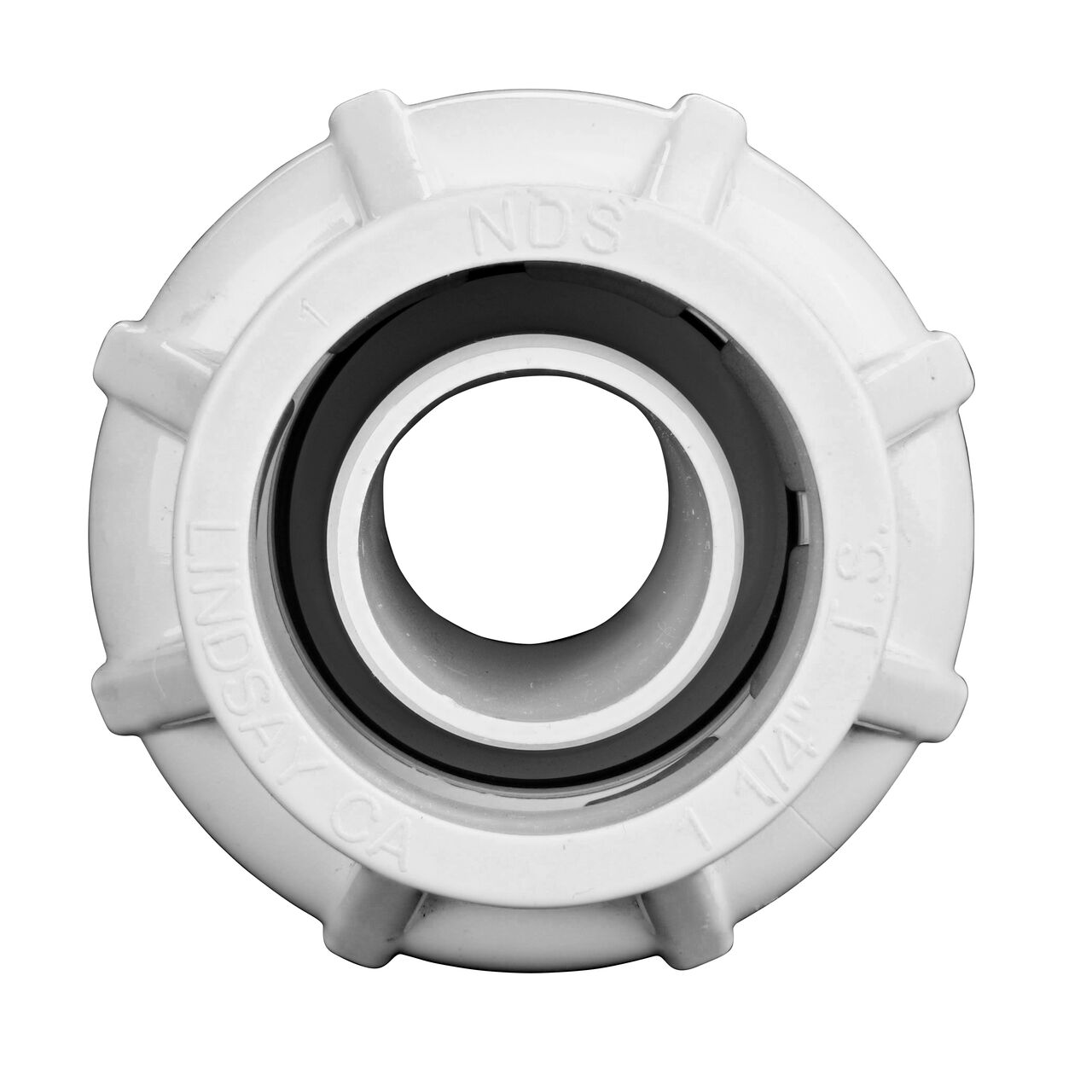 Steel Gripper and EPDM O-Ring provides a leak proof connection on the NDS 1 1/4 in. Flo-Lock™ Gripper Adapter (NDS 730-12)