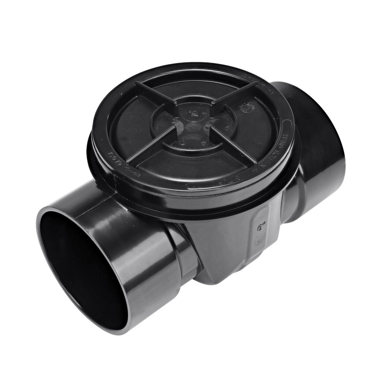 NDS Black 6 in. ABS Backwater Valve (NDS 675) prevents street sewer waste from backflowing into basements or low areas