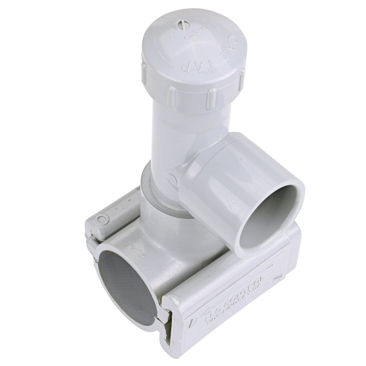 Patented wedge design saves installation time by eliminating need to bolt saddle onto pipe on the 2 in. NDS Flo-Tap™ Rigid PVC saddle with 1-1/2 in. socket or 2 in. spigot (NDS 3220)