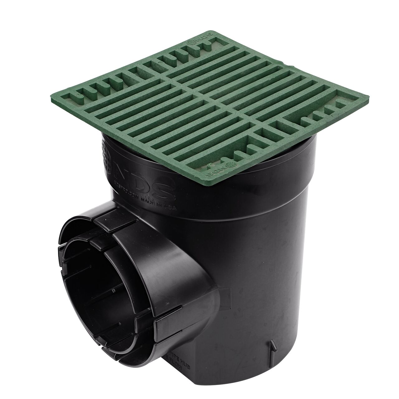 NDS Green plastic 7 in. Square Grate  Fits Spee-D® Catch Basin Drain & 6 in. Drain Pipes & Fittings installed on Single Outlet Spee-D Basin (NDS 772)