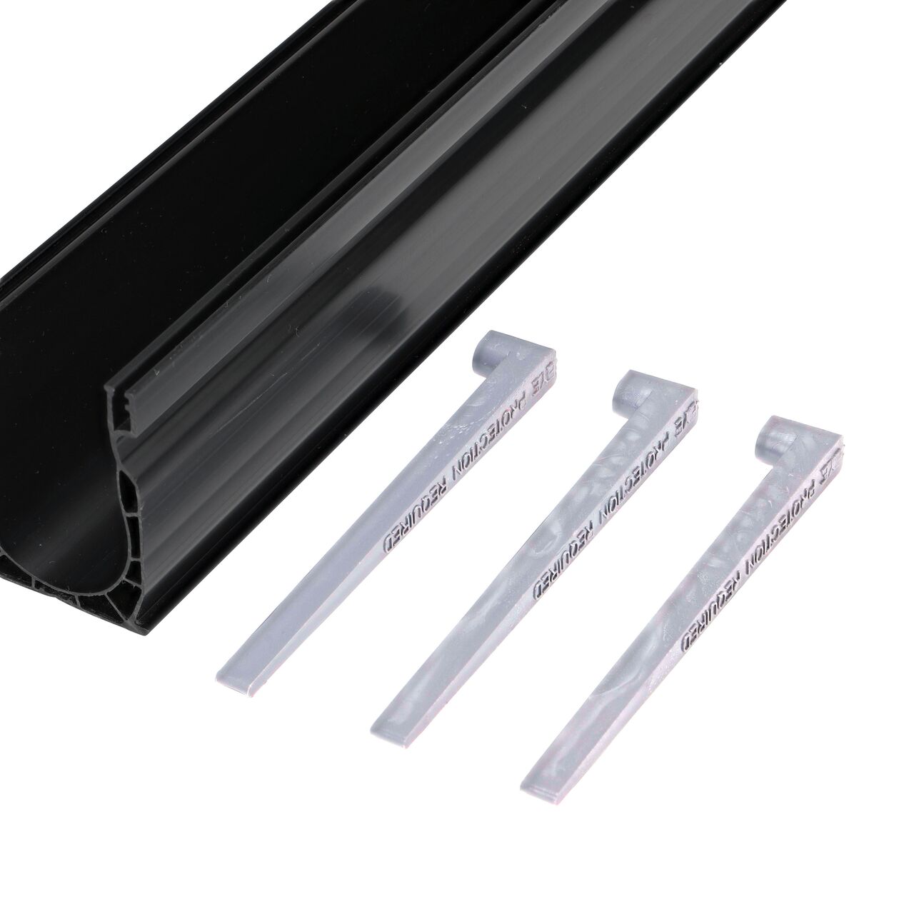 The NDS 6 in. Profile Channel Installation Stakes (NDS 230, NDS 230B) work with NDS Slim Channel Drain (NDS 9206, 9209 series)