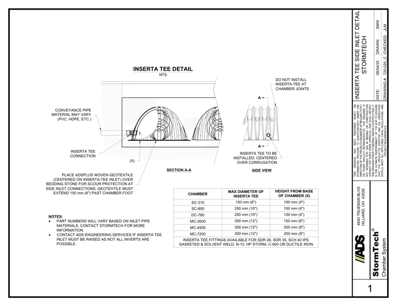 Stormtech Inserta Tee Side Inlet