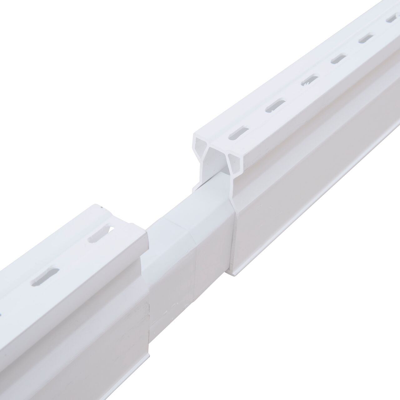 Step 3 for how to assemble two Micro Channel™ Drain & Integrated Grate, White Plastic, with Coupling (NDS 8001-5*, NDS 8001, NDS 8481*, NDS 8481) by connecting second drain to coupling