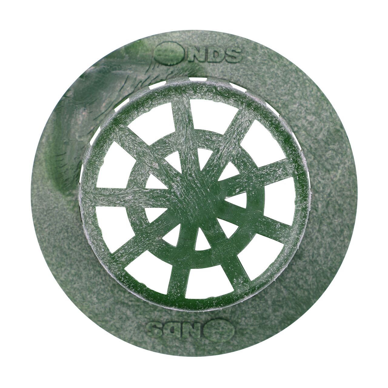 Top Down View of the NDS Green Plastic 3 in. Atrum Grate (NDS 70)