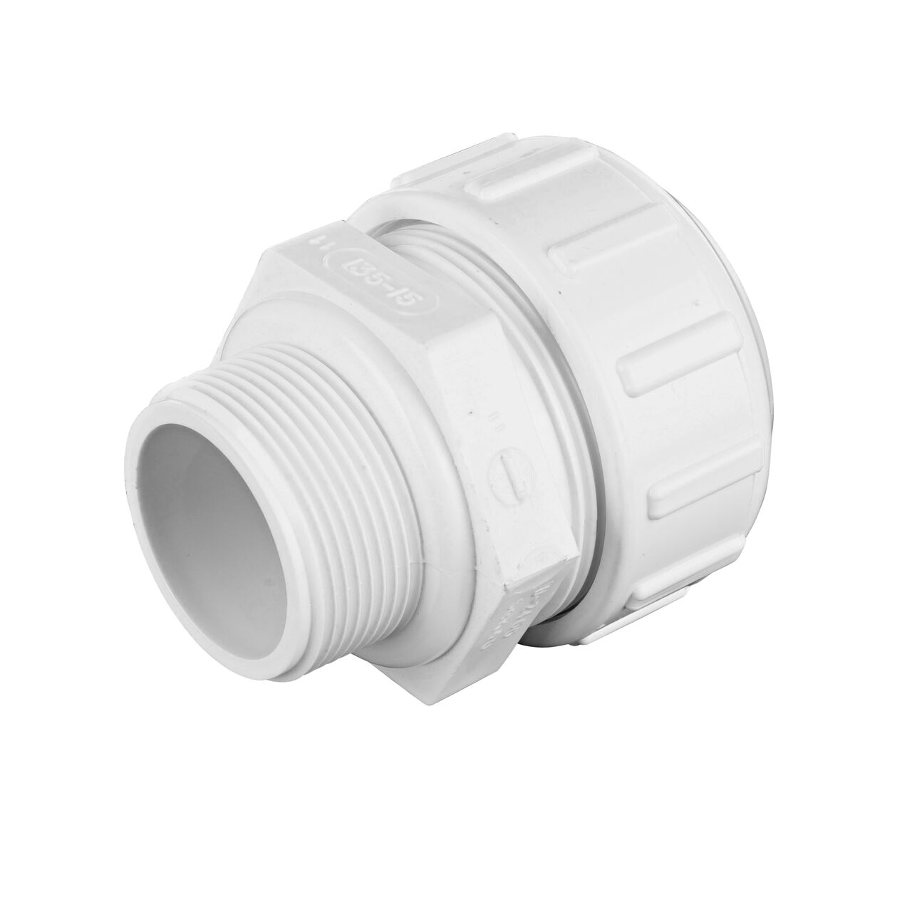 1 1/2 inch Threaded IPS MPT connection end on the NDS 1 1/2 in. Flo Lock Gripper Adapter (NDS 135-15)