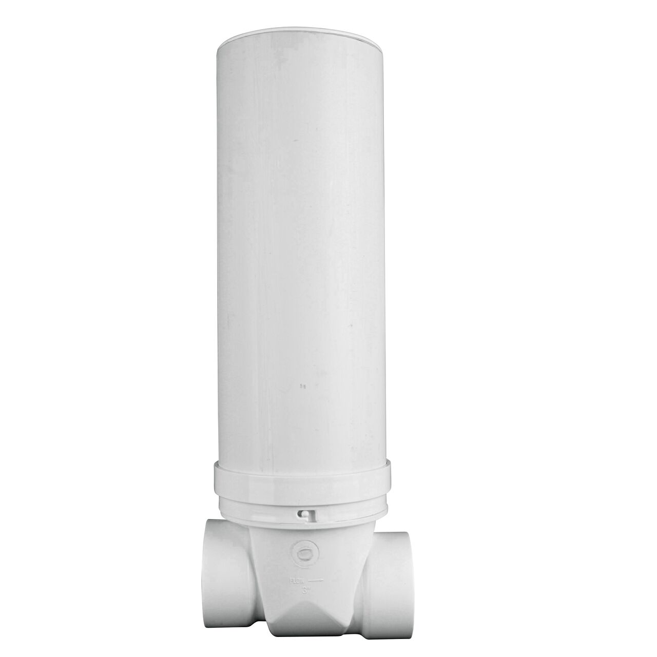 The NDS 3 in. White PVC Backwater Valve with Riser and Cover (NDS 375PR) protects basements or low areas from street sewer waste backflow