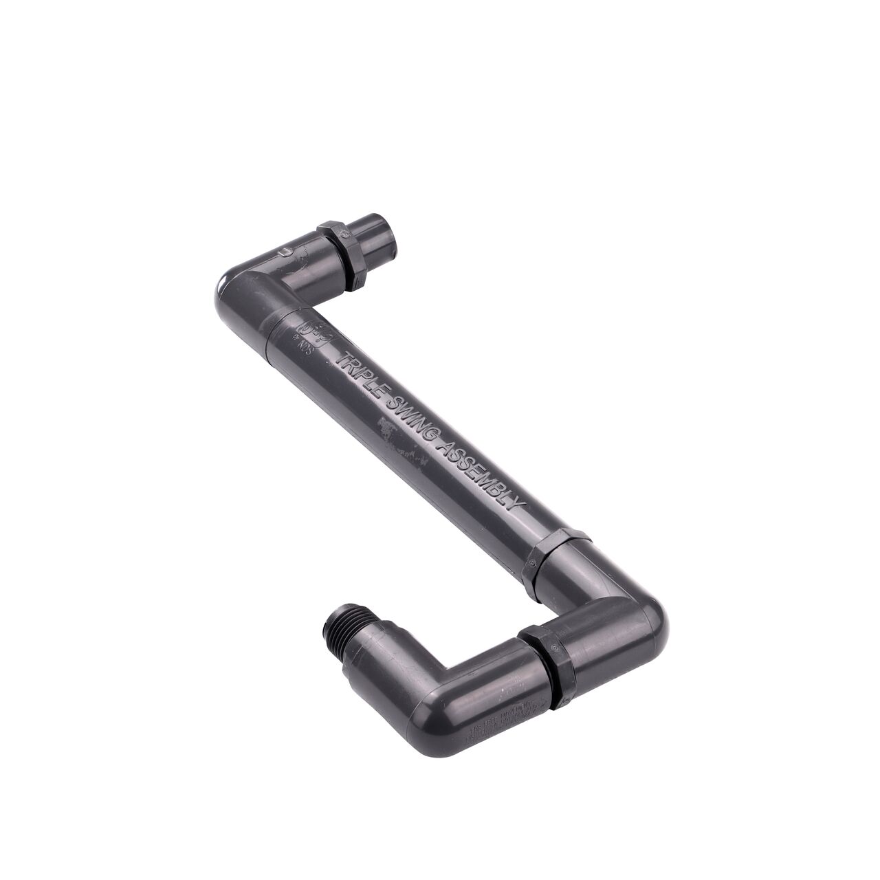 NDS Triple Swing Joints Assembly Sch. 80 1/2 in. spigot X 1/2 in. MPT comes preassembled to provide flexible placement for sprinkler off pipeline path (NDS TSA-0500-ST)