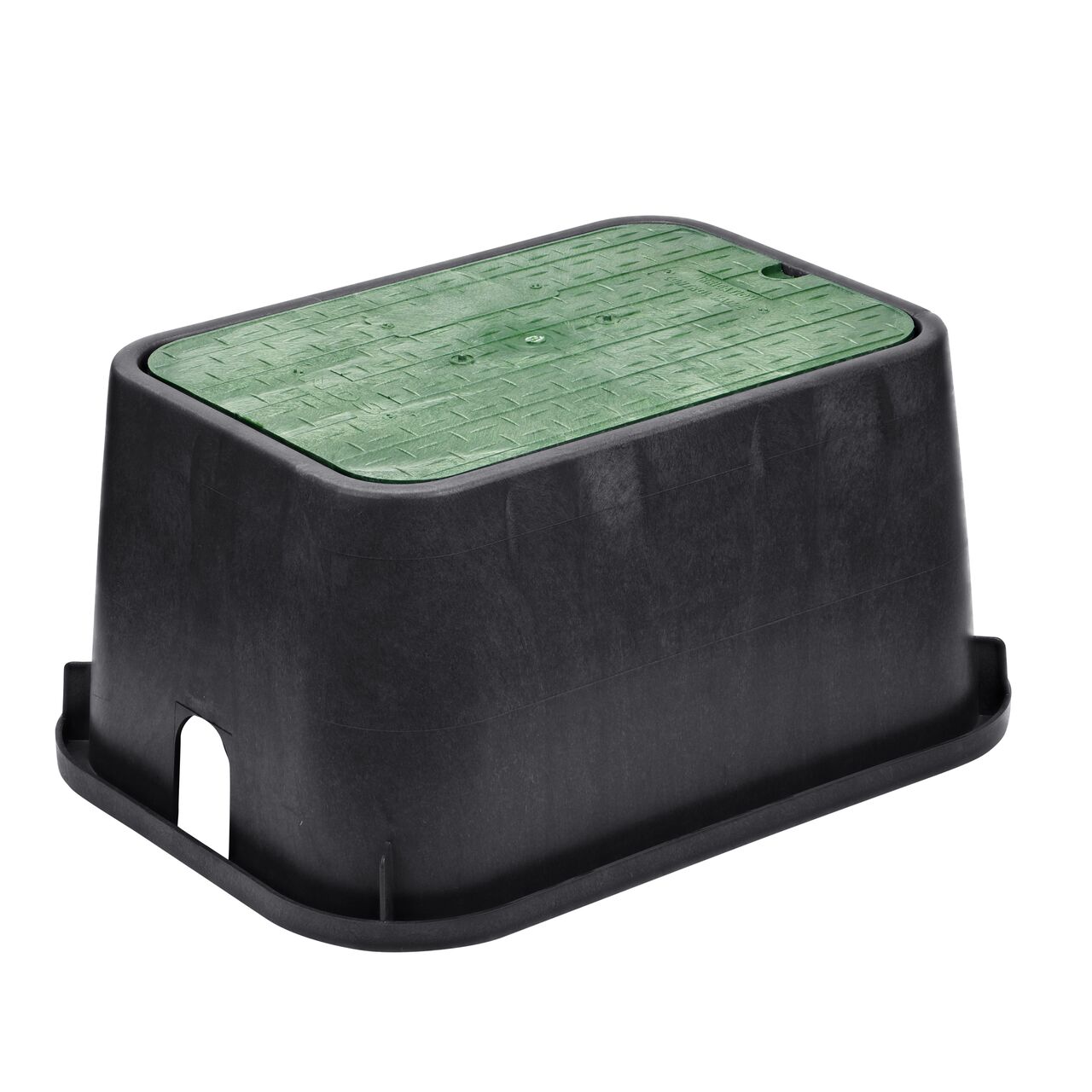 The NDS 13 in. X 20 in. Rectangular Standard Series Jumbo Valve Box and Drop-In Cover is a 13 in. X 20 in. high Black Box and Green Cover with Irrigation Control Valve markings on the lid (NDS 117BCD) protect underground irrigation and sprinkler system components and keep them out of sight