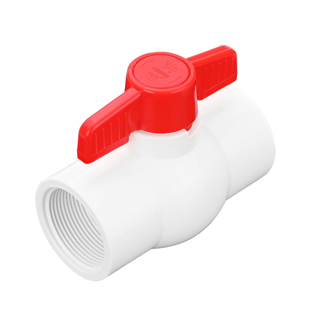 Provide a shut-off point in your pipeline with the NDS 1-1/2 in. PVC IPS Ball Valve with FPT connections (NDS E1320-15)