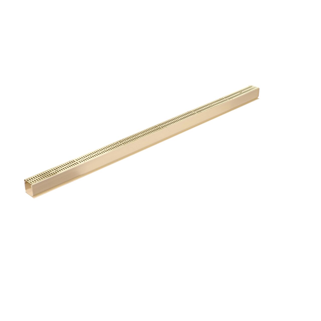 NDS Polished Bras 3-1/16 in. wide X 6 ft. long Mini Channel™ Drain (NDS 500S) with polisheed brass grate (NDS 544)