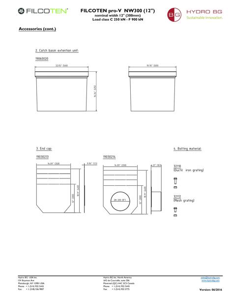 NDS BG-FILCOTEN® Trench Drain Catch Basin and End Caps Tech Spec