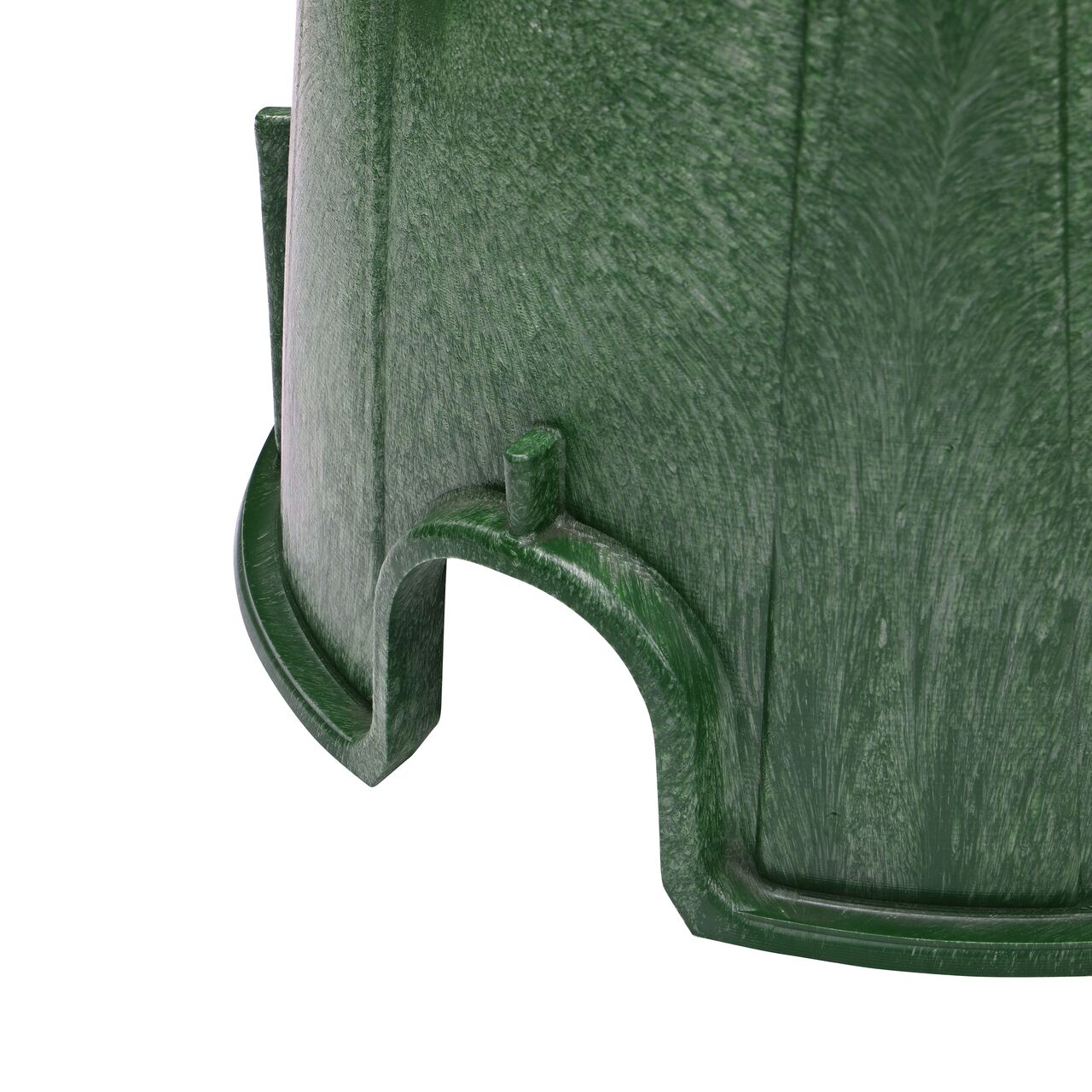 Closeup view of the pipe hole on the NDS Green plastic 10 in. Round Pro-Spec® Series Valve Box (NDS 312B)