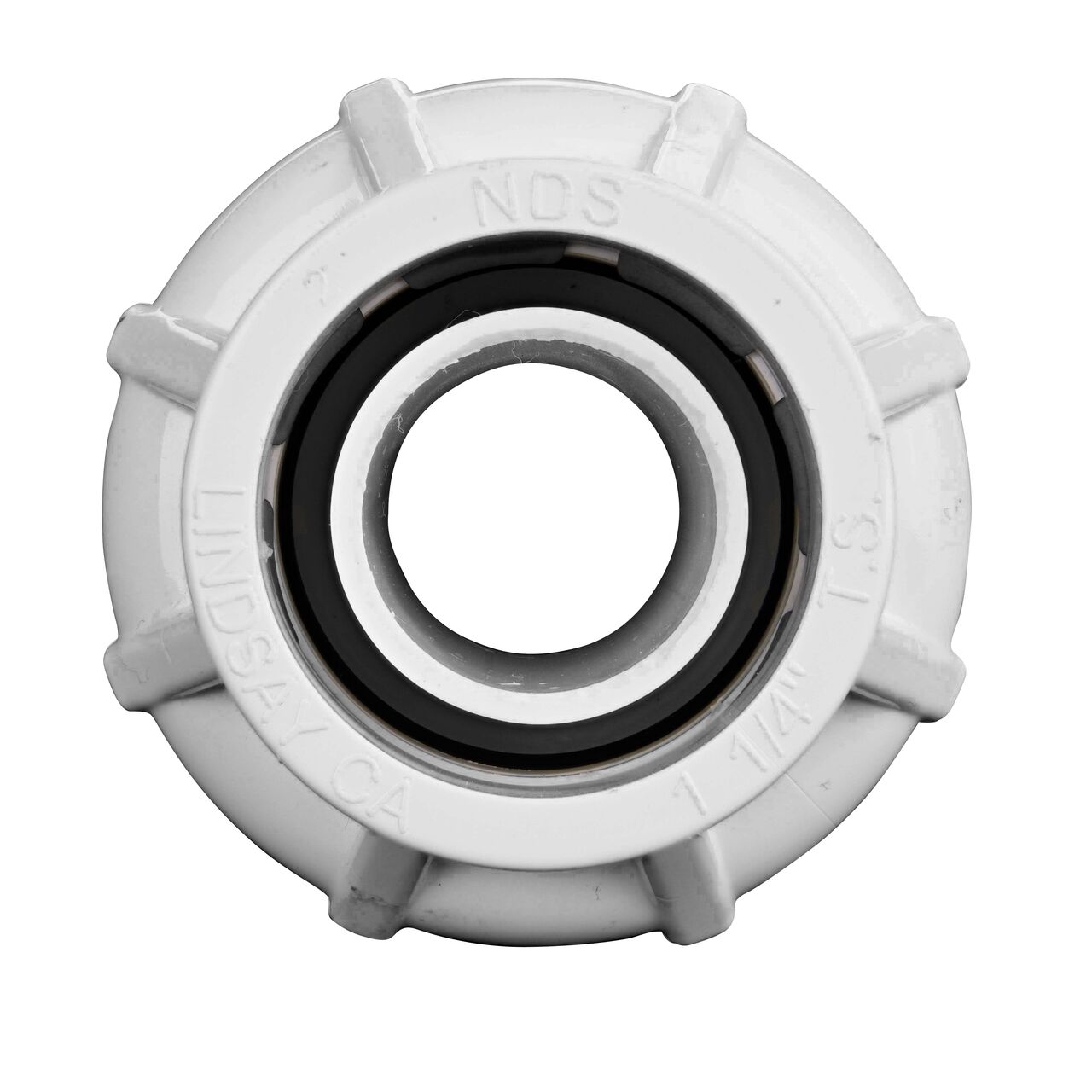 Steel Gripper and EPDM O-Ring provides a leak proof connection on the NDS 1 1/4 in. SDR-9 CTS X 1 1/4 in. FPT Flo Lock Gripper Adapter (NDS 731-12)