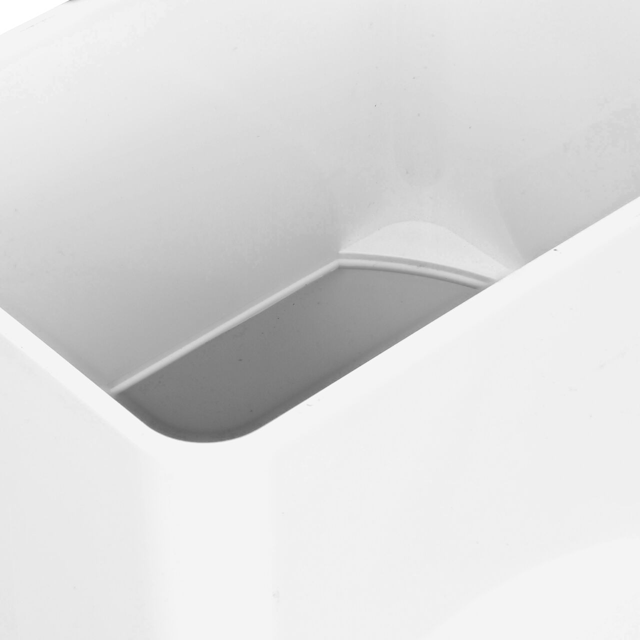 Closeup of the 2x3 downspout adapter end of the NDS PVC downspout adapter (NDS 9P07)