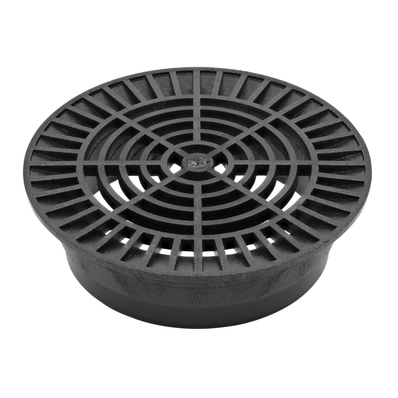 NDS 10 in. Round Grate made of black plastic (NDS 1040)