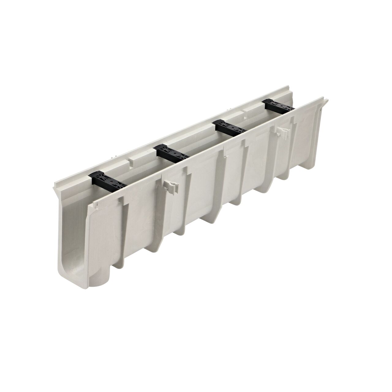 NDS Dura Slope Channel Drain, 10.71 in. to 11.05 in. Deep, with tongue joints facing camera (NDS DS-111)