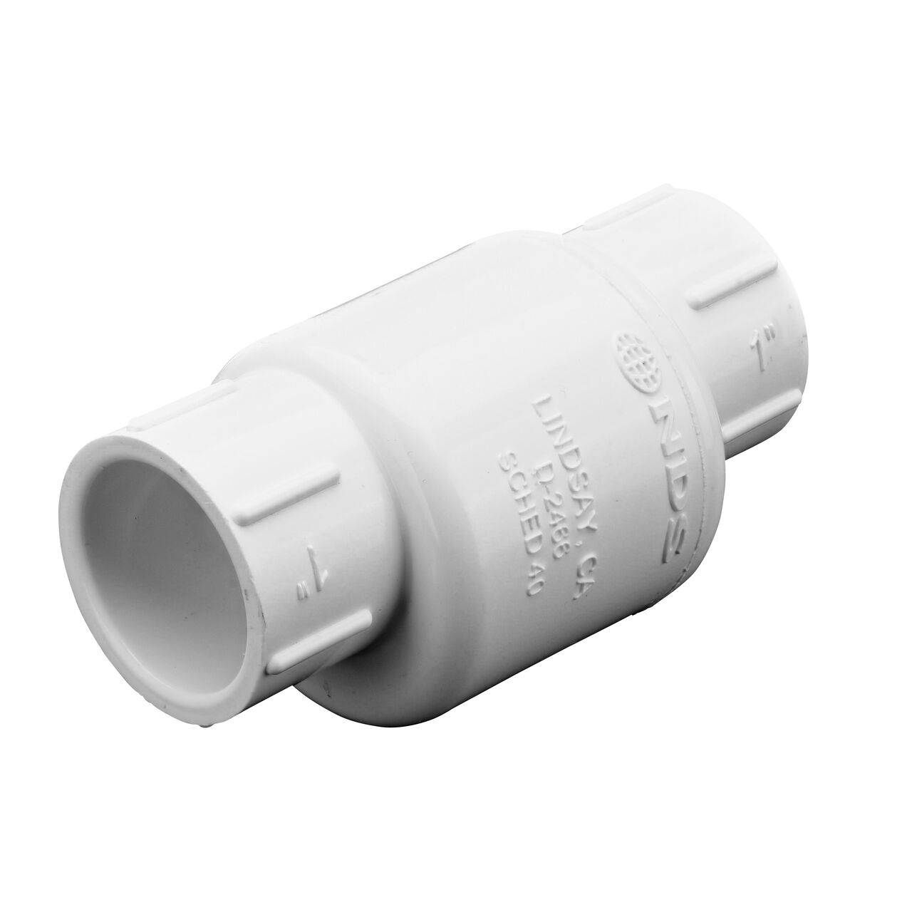 NDS White 1 in. slip end by slip end PVC Swing Check Valve (NDS 1520-10)