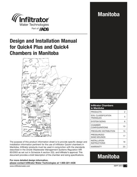 Quick4 & Quick4 Plus Design and Installation Manual - Manitoba