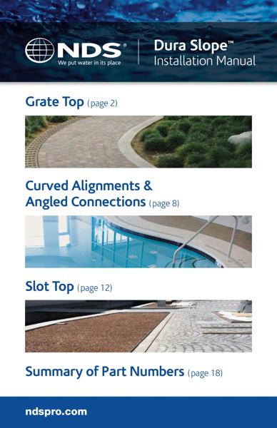 NDS Dura Slope® Channel Drains Installation Manual
