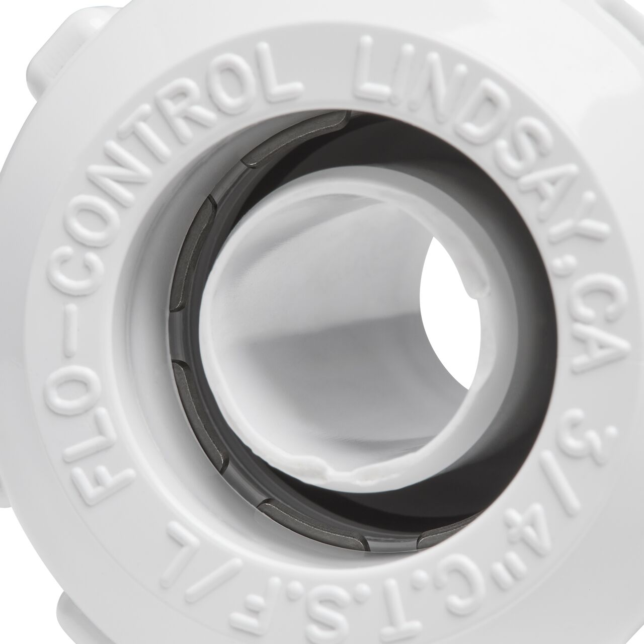 Closeup of the steel gripper teeth of the NDS 3/4 in. SDR-9 CTS X 3/4 in. FPT Flo-Lock™ Gripper Adapter (NDS 731-07)