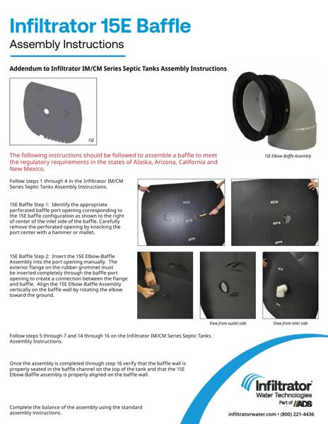 15E Baffle Assembly Instructions - IM/CM Series Tanks 