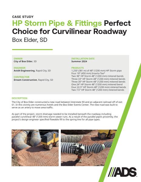 HP Storm Pipe & Fittings Perfect Choice for Curvilinear Roadway (Box Elder, SD) Case Study