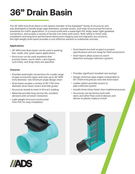 36" Drain Basin Product Sheet