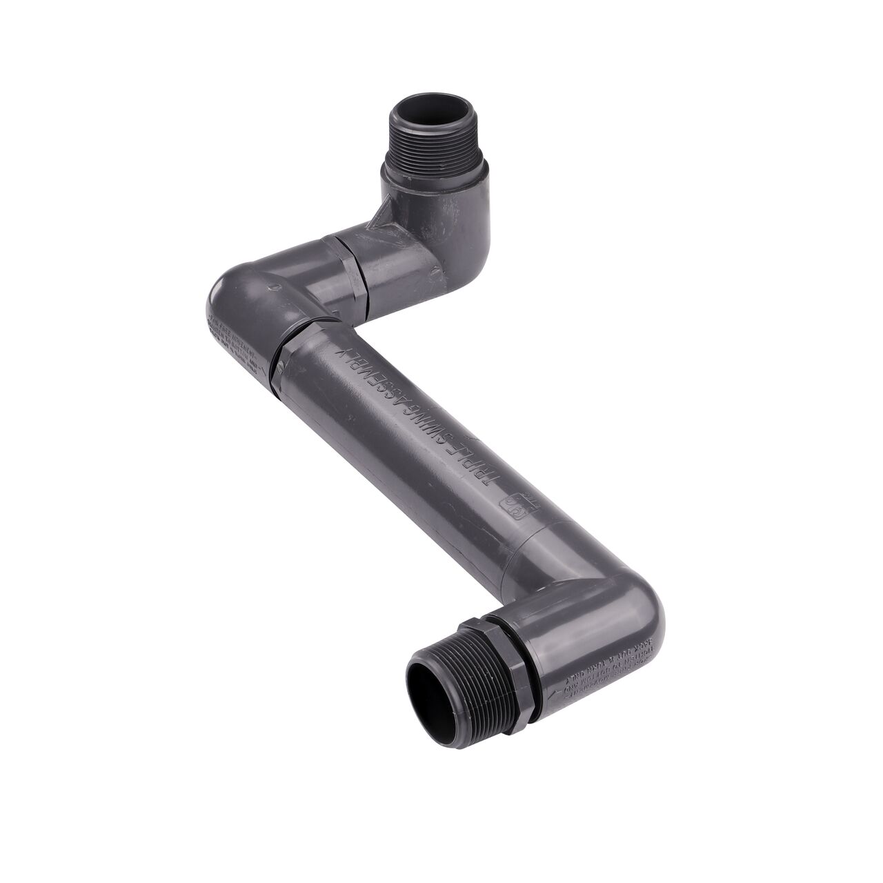 NDS PVC Triple Swing Joints Assembly, Sch. 80 1-1/2 in. MPT is made in the USA and has the flexibility to adjust positions that protect pipelines from damage (NDS TSA-1500-TT)