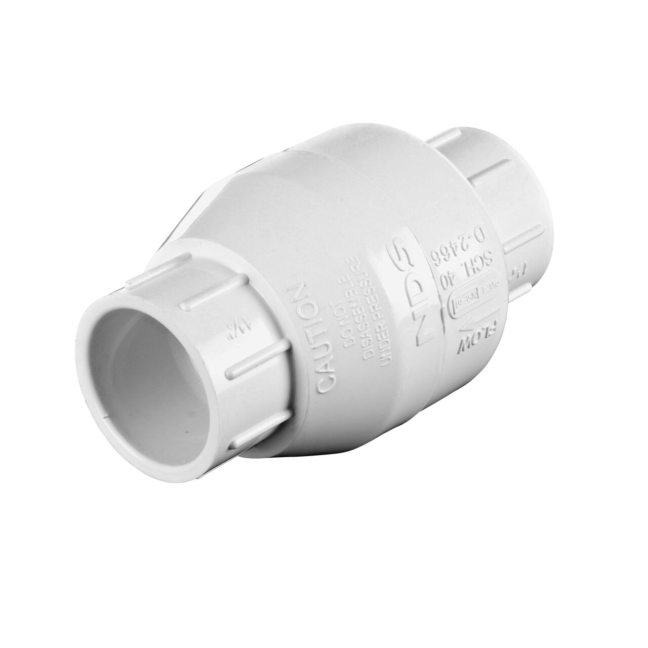 NDS White 1-1/4 in. slip end by slip end PVC Swing Check Valve (NDS 1520-12)