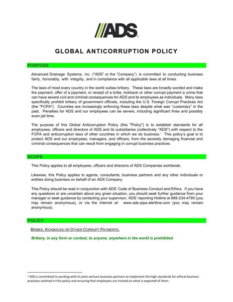 ADS Global Anticorruption Policy