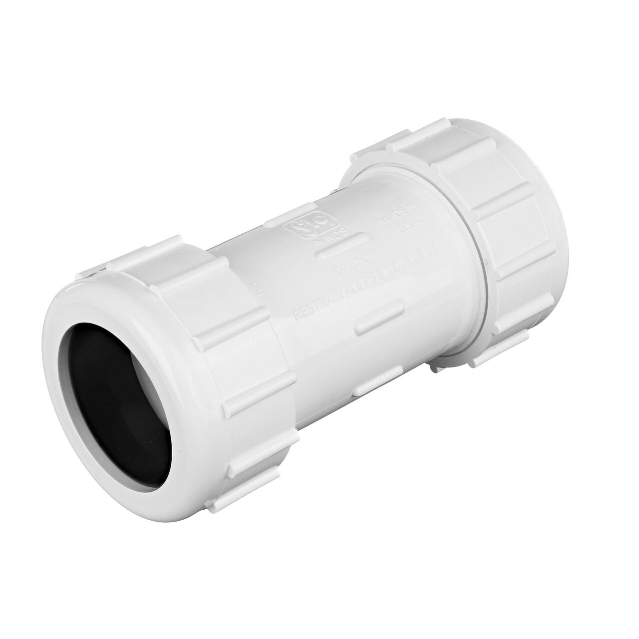 The NDS 2 in. IPS UC Compression Coupling forms a corrosion-free connection between two pipes to direct flow one-way through the system (NDS CPC-2000)