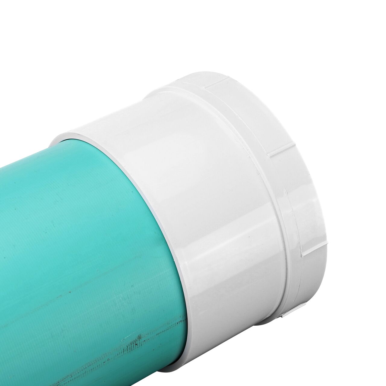 Alternate view of the back side of the 6 in. S&D pipe attached to the NDS S&D Plug (NDS 61P8)